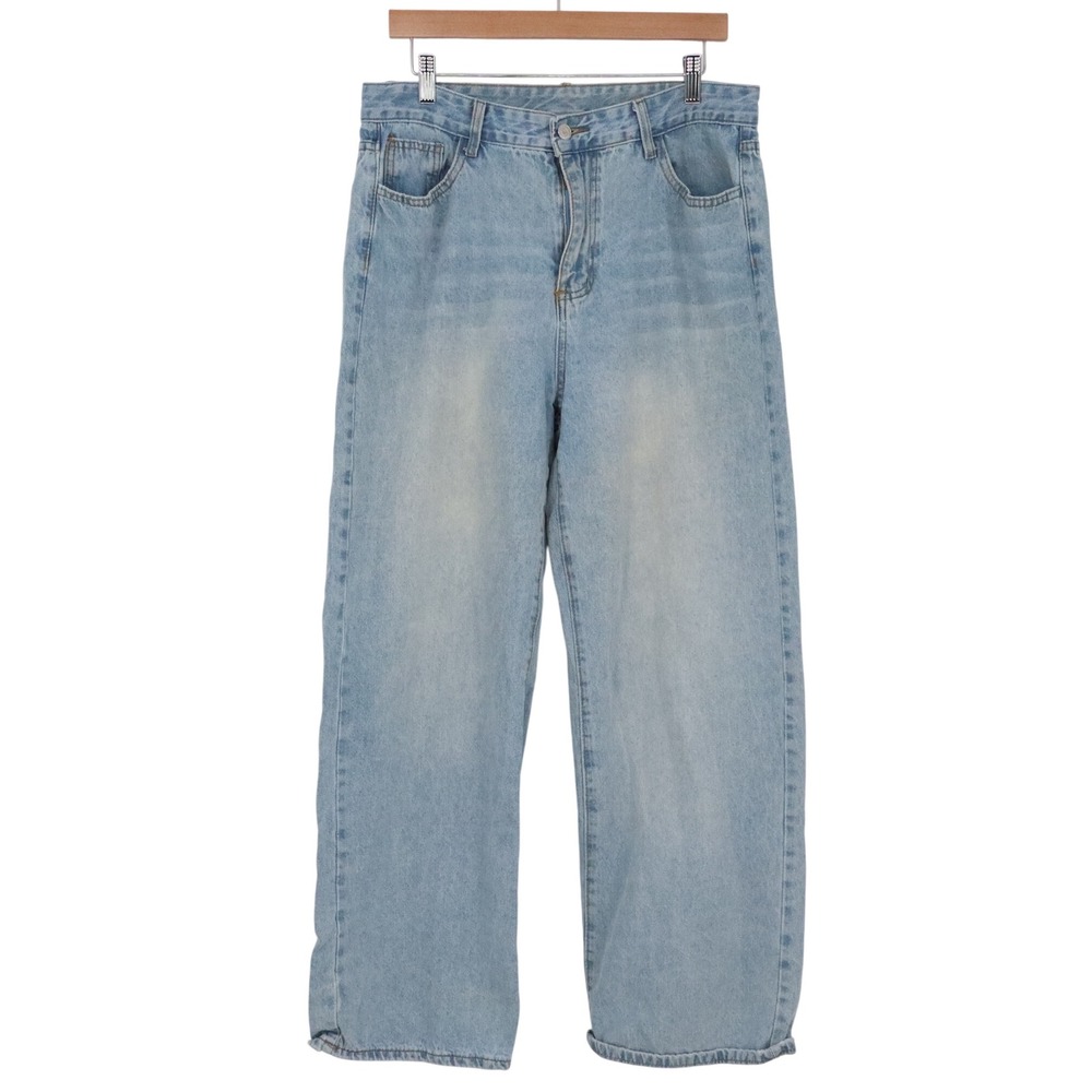 SHEIN Jeans Womens XL Wide Leg Light Blue Relaxed Fit Denim Excellent